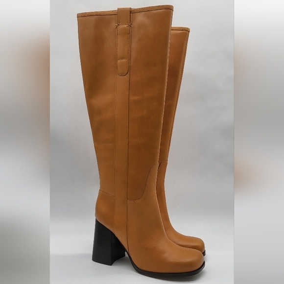 88- Free People Naomi tall Heels Boots Genuine Leather Size 8.5 NWT - Picture 1 of 16